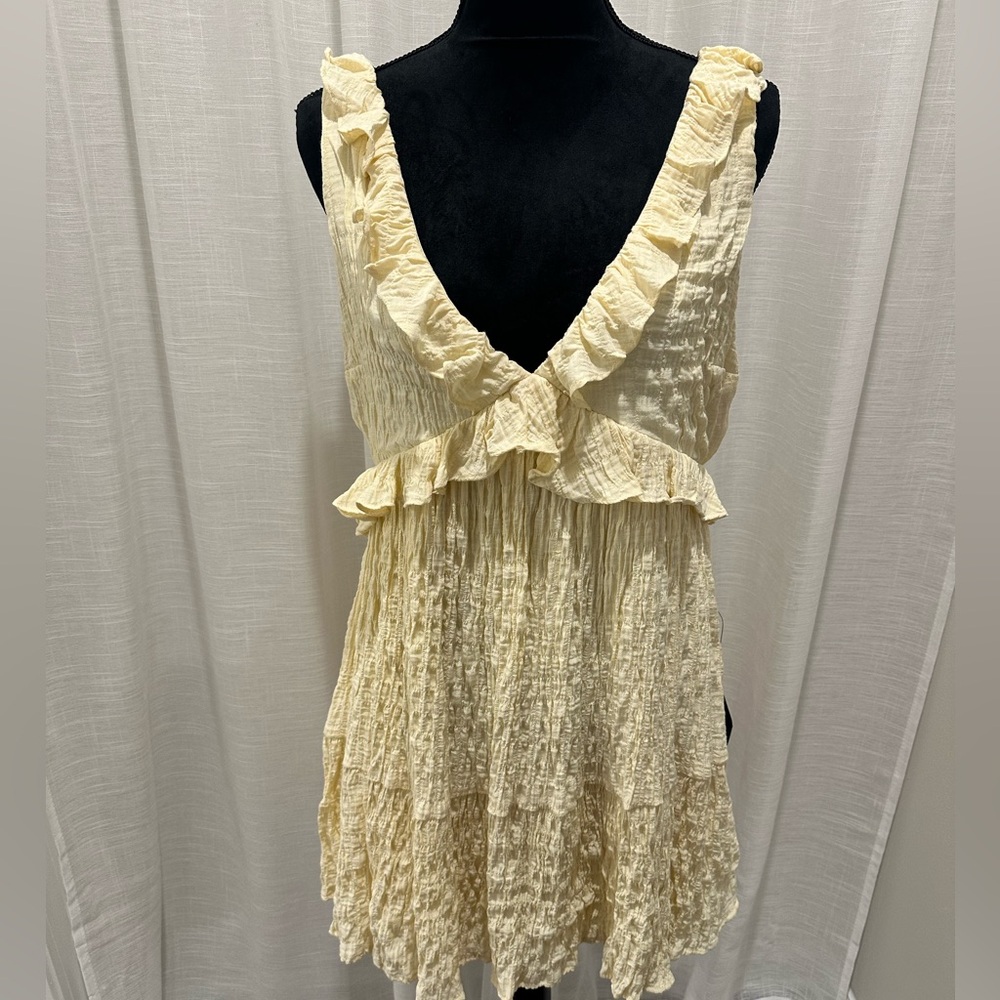 Lulu's Yellow Ruffle Mini Dress - Picture 2 of 12